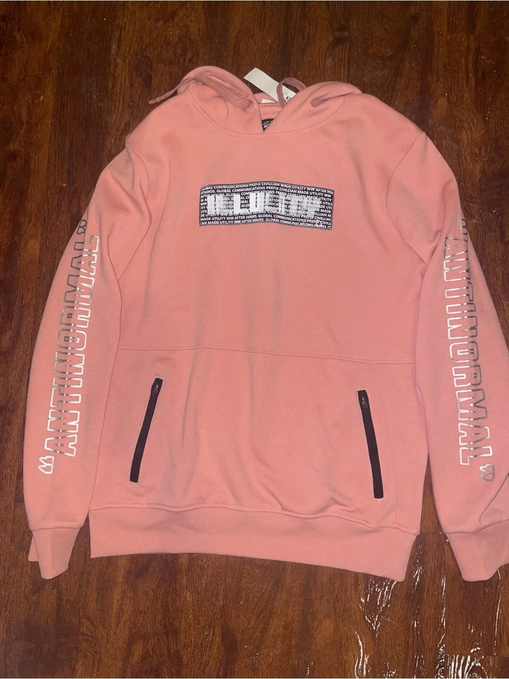 Antinormal pink pullover hoodie